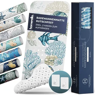 homerella® Badewannenmatte rutschfest 100x40cm, INKL. Haken, rutschfeste Badematte BPA frei, Duschmatte rutschfest, Antirutschmatte Badewanne Baby, Rutschmatte Badewanne Kinder, schimmelresistent