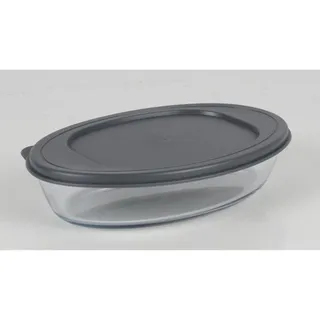 12x Auflaufform Backform Ofenform Servierform 0,7 l oval Glas mit Deckel Backen