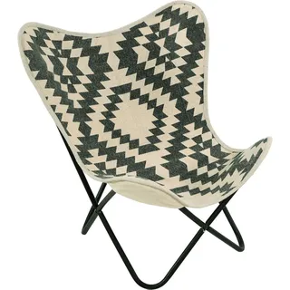Schmetterlingsstuhl BRENT Butterfly Chair Filz beige-schwarz Gartenstuhl - Schwarz, Weiß