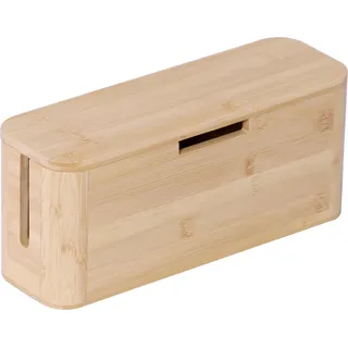 relaxdays Kabelbox aus Bambus