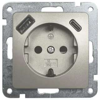 Unitec USB-Steckdose Unterputz Monaco Platin