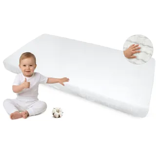 Medi Partners Spannbettlaken Musselin 60x120 Baby Bettlaken Kinderbett Spannbetttuch 100% Baumwolle - Musselinlaken Bettwäsche Babymatratze Schlafsack Babybett (Weiß)