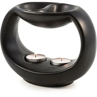 Pajoma Duftlampe Yin & Yang in schwarz, H 14 cm, für 2 versch. Duftöle geeignet