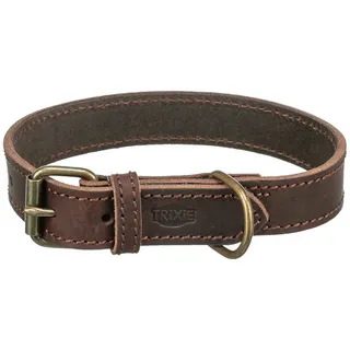 Trixie Rustic Fettleder-Halsband (Hund, Hundesport), Halsband - dunkelbraun