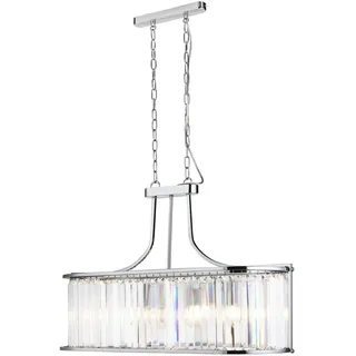 Victoria Zeitgenössischer Kronleuchter Stahl Chrom Glas 5 Lichter E27 - Silber