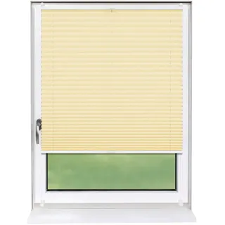 Deco-Raum Plissee Basic 95 x 210cm Klemmfix ohne Bohren , Hellgelb , Textil , 95x210 cm , Heimtextilien, Vorhänge, Plissees