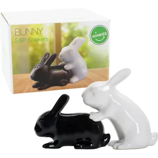 Winkee - Häschen Salt & Pepper Shaker | Die süßen Gewürz Streuer in Hasen Optik | Keramik- Salz und Pfefferstreuer | Deko für Küche