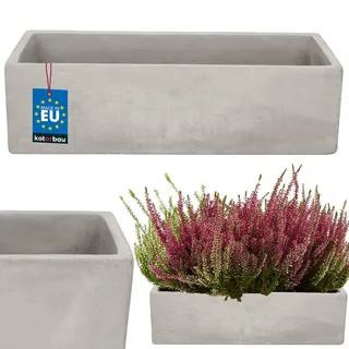 KOTARBAU® Blumenkasten Hochbeet Balkon 32 x 12 x 9 cm Keramik Beton Blumenkasten Rechteckig Balkon Blumentopf Pflanzkasten Kräutertopf Fensterbank Pflanzkübel Grau Indoor Outdoor