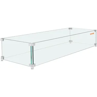 Vevor Windschutz für Feuerstelle 96,5 x 26,7 x 15,2 cm klar