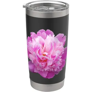 Pfingstrosen Blumenstrauß blühende Pfingstrosen Paeony Bunte Blumen Doppelwandiger Edelstahl-Thermobecher