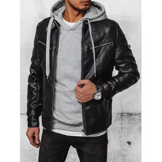 Dstreet Lederjacke für Männer Lasha schwarz L - Schwarz