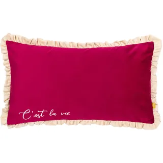 furn. Cest La Vie Kissen, Bestickt, Federfüllung