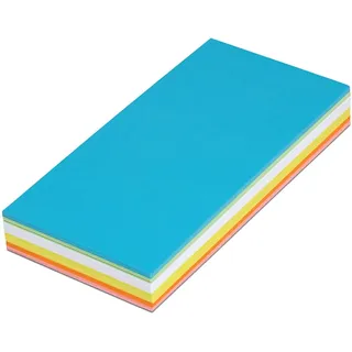 Maul Moderationskarten gelb blau grün rot orange weiß 120 Stück | kräftige Farbauswahl für klare Struktur, blanko Fläche für Ideen, griffiges 150 g/m2 Papier, ideales Format für Workshops