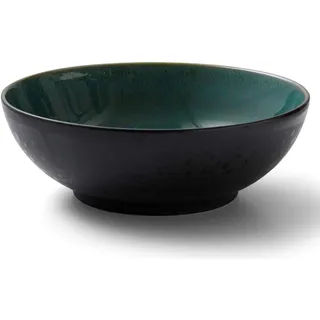 BITZ Salatschüssel, Schüssel/Schale aus Steinzeug, spülmaschinenfest, 30 cm im Durchmesser, schwarz/grün