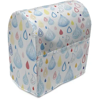 ABAKUHAUS Regen Standmixerabdeckung, Lustige Regentropfen Herbst, Küchengerät Taschenhülle mit Taschen, 36 x 39 x 24 cm, Mehrfarbig
