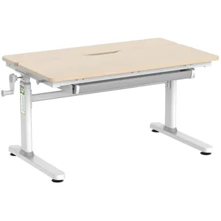 HOKO Kinderschreibtisch, Schreibtisch Kinder 100x60cm, Kinderschreibtische Höhenverstellbar 54-76cm, für Kinder ab 6 Jahren, neigbare Tischplatte mit Schubladen, belastbar bis 100 kg (Holz,Luca)