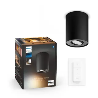 Philips Hue Pillar Single Spotlight - Black - With Dimmer Switch