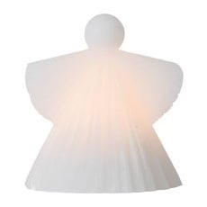 LED-Dekofigur Asta, Engel aus weißem Wachs 12,5cm