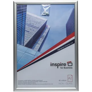 Hampton Frames SNAPA2S Bilderrahmen für Poster, Zertifikate, Fotos, Schnapprahmen, A2, 42 x 59 cm, silberfarben