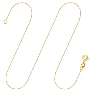 EDELIND Goldkette Damen 375 Echtgold - Ankerkette 0.8 mm Gelbgold 50cm - Feine Halskette mit Geschenkbox