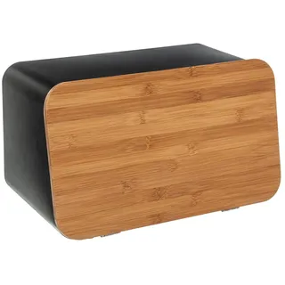5five - brotkasten und brett "modern color" schwarz 37cm