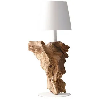 P & B Led-Tischleuchte , Weiß , Metall , Treibholz , rund , 13x29x13 cm , aufladbar über Usb , Lampen & Leuchten, Innenbeleuchtung, Tischlampen