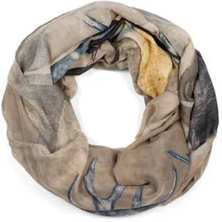 Stylebreaker "Loop Schal mit Hirsch Print", 1 Stk., beige, blau),