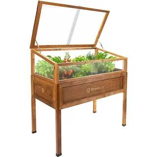 Greenspot Vintage Hochbeet mit Haube 110x55x120cm Palisanderbraun