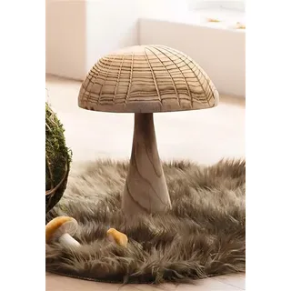 Dekofigur "Parasol" Pilz aus Holz, groß, 35 cm hoch, Holzpilz, Dekopilz, Herbstdeko