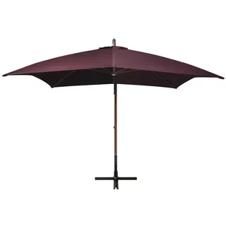 vidaXL Ampelschirm mit Mast Bordeauxrot 3x3 m Massivholz Tanne - Rot
