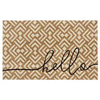 HANSE HOME Fußmatte für Innen 45x75cm – Fussmatte Outdoor Kokosmatte Schmutzfangmatte Welcome Design Wetterfest, rutschfest für Eingangsbereich & geschützter Außenbereich – Natur