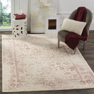Safavieh Teppich 155 x 229 cm - Adirondack Collection - Transitional Design, Elfenbein & Rosa, Pflegeleichte Synthetikmischung, Ideal für Wohnzimmer, Schlafzimmer, Büro
