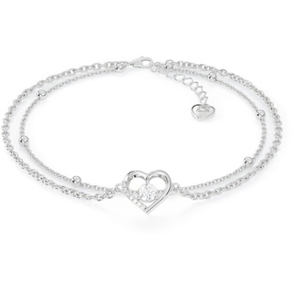 SERASAR Fußkettchen Damen-Schmuck Herz-Kette 925 Sterling-Silber 18-Karat Gold-Schmuck Fussketterl Damen-Fusskette Mädchen-Schmuck Geschenk-Idee Geburtstagsgeschenk für Frauen Heart Herz-Form