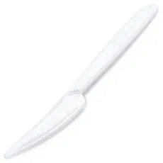 Messer (PP) wiederverwendbar weiß 18,5cm [50 St.]