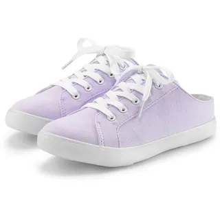 Sabot VIVANCE "Sneaker, Clog, Slip-On-Sneaker", Damen, Gr. 41, lila (flieder), Obermaterial: 100% Textilmaterial. Decksohle: 100% Textilmaterial. Futter: 100% Textilmaterial. Laufsohle: 100% Synthetik, unifarben, Basic, Schuhe Sabot, zum Reinschlüpfen mit Schnürung VEGAN, Topseller
