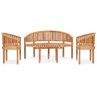 The Living Store 4-tlg. Garten-Lounge-Set Massivholz Teak - Braun