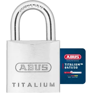 ABUS Vorhängeschloss Titalium 64TI/30 gl.-6311 - gleichschließend - Kellerschloss mit Schlosskörper aus Spezial-Aluminium - gehärteter Stahlbügel - ABUS-Sicherheitslevel 4