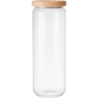 KitchenCraft Idilica Glasbehälter mit Buchenholzdeckel, luftdichter Glaskanister mit Holzdeckel zur Aufbewahrung und Organisation in der Küche, 13ml