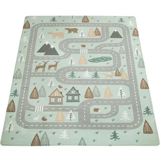 Paco Home Kinderteppich 120/160 cm Chicos 550 , Türkis , Textil , Rechteckig , 120x160 cm , strapazierfähig, für Fußbodenheizung geeignet , Teppiche und Böden, Teppiche, Kinderteppiche