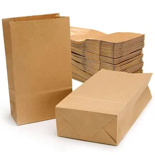 50x Papiertüten Braun Kraftpapier Geschenktüten Papiertaschen Tüten Adventskalender Weihnachten DIY Basteln Recycelbar – 26x17 cm