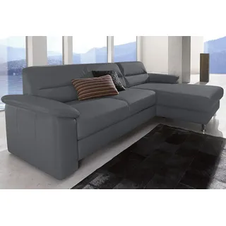 sit&more Eckcouch Kunstleder 3-Sitzer Dunkelgrau