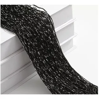 Wisafory Fadenvorhang Fadengardine Glitzer Fadenvorhänge Fliegenvorhang Raumteiler Fliegenschutz Fransen Vorhang Fadenvorhang Dekoration für Tür, Fenster, Zuhause 100 x 200cm Schwarz