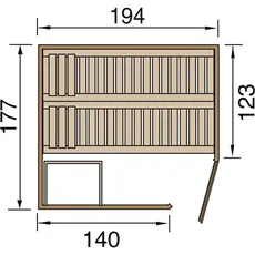 Bild von Varberg 1,94 x 1,77 m  inkl. 7,5 kW Bio-Ofen + digitaler Steuerung + graphitgrau Ganzglastür