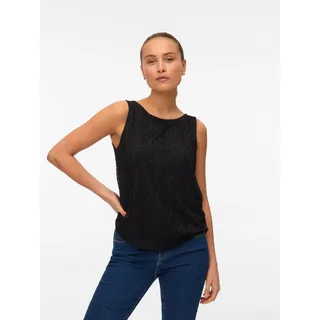 Vero Moda Spitzentop "VMMAYA TANK TOP JRS VO" Materialmix, regular fit, schwarz
