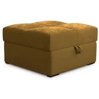 masseno Pouf Miza Stoff 65 x 38 x 65 cm Gelb