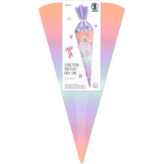 Ursus 1005 00 05 - Schultüten Bastelset Easy Line "Ballerina", 6-eckig, Höhe ca. 68 cm, Durchmesser ca. 20 cm, inkl. Bastelanleitung und Vorlagebogen, zum Selbstbasteln, für die Einschulung