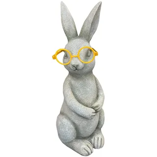 Dekohase , Grau , Kunststoff , Uni , Hase , 16.5x37.5x14.5 cm , RoHS, Ce , Kunsthandwerk, zum Stellen, handgemalt, LED-Beleuchtung , Dekoration, Dekofiguren & Skulpturen, Dekotiere