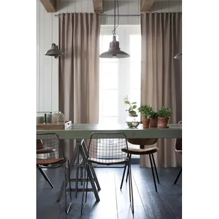 ELBERSDRUCKE Verdunklungsvorhang mit verdeckten Schlaufen Sundown beige verdunkelnd wärmeisolierend energiesparend 255x135 cm Gardine für Wohnzimmer Schlafzimmer Flur 198732