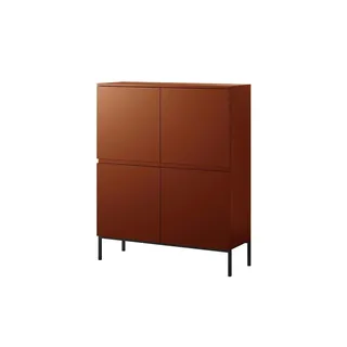 Selsey Highboard 100 x 4 x 8 cm ziegelrot / schwarz