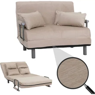 Schlafsessel HWC-K29, Klappsessel Schlafsofa Gästebett, Liegefläche 190x100cm, Stoff Chenille (370g/m2) creme - Beige